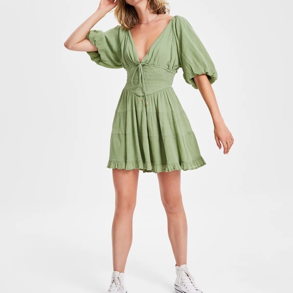 Free People Perfect Day Cotton Mini Dress - Picture 1 of 8